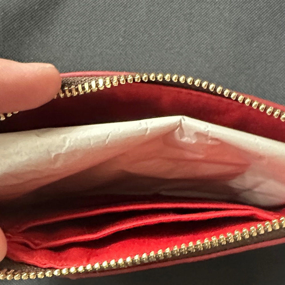 Coach Brown Signature Wristlet with Red Stripe NWT - Picture 3 of 4